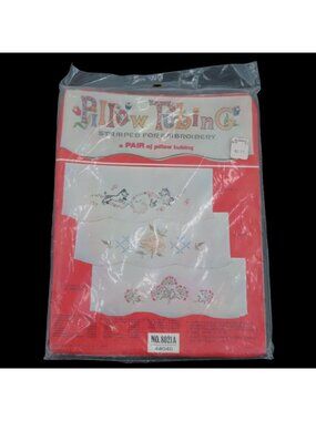 Vogart Pillow Tubing Stamped Embroidery Pair of Pillows Scotties 8021A Kit NEW